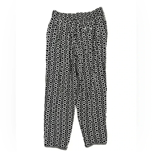 Anthropologie Hei Hei Black White Relaxed Pants Side Embroidery Rayon Soft Sz S - Picture 6 of 10